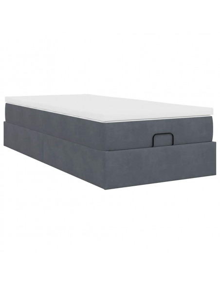 Struttura Letto Pouf con Materasso 100x200 cm Velluto