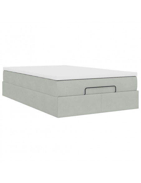 Struttura Letto Pouf con Materasso 120x190 cm Velluto