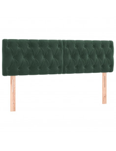 Testiera 2 pz Verde Scuro 80x7x78/88 cm in Velluto 2