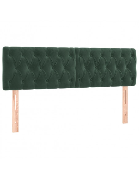 Testiera 2 pz Verde Scuro 80x7x78/88 cm in Velluto