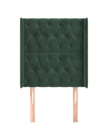 Testiera ad Orecchio Verde Scuro 83x16x118/128 cm in Velluto