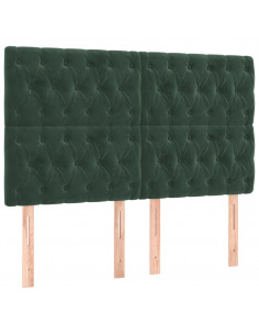 Testiera 4 pz Verde Scuro 80x7x78/88 cm in Velluto 2