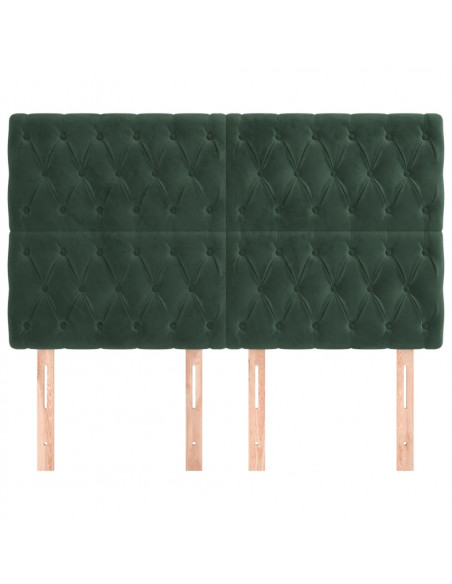 Testiera 4 pz Verde Scuro 80x7x78/88 cm in Velluto