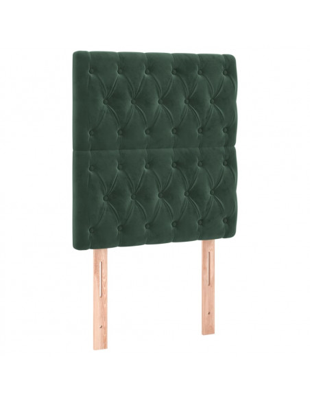 Testiera 2 pz Verde Scuro 80x7x78/88 cm in Velluto