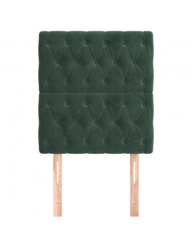 Testiera 2 pz Verde Scuro 80x7x78/88 cm in Velluto