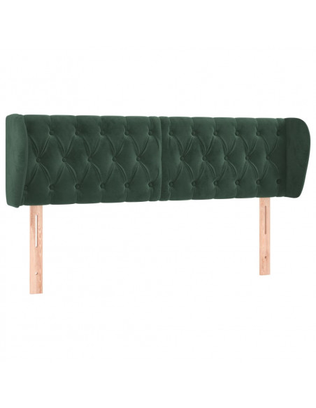 Testiera ad Orecchio Verde Scuro 163x23x78/88 cm in Velluto