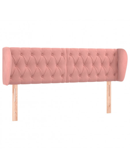 Testiera ad Orecchio Rosa 163x23x78/88 cm in Velluto