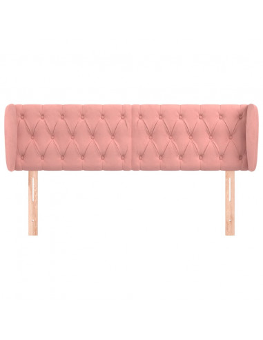 Testiera ad Orecchio Rosa 163x23x78/88 cm in Velluto