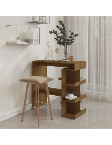 Tavolo Bar con Ripiano Rovere Marrone 100x50x101,5cm Truciolato
