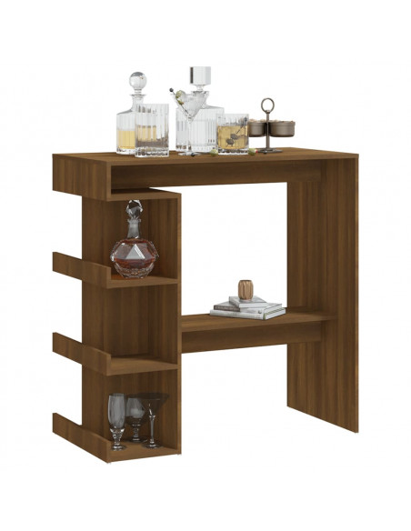 Tavolo Bar con Ripiano Rovere Marrone 100x50x101,5cm Truciolato