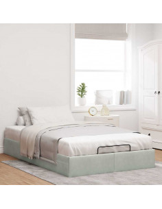 Struttura Letto Pouf Senza Materasso 120x190 cm Velluto 2