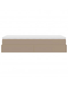 Struttura Letto Pouf con Materasso 90x190 cm Similpelle 2