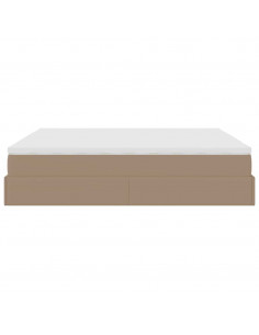 Struttura Letto Pouf con Materasso 160x200 cm Similpelle 2