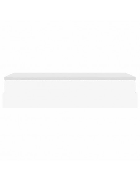 Struttura Letto Pouf con Materasso Bianco 80x200 cm Similpelle