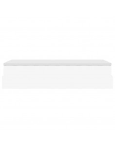 Struttura Letto Pouf con Materasso Bianco 90x190 cm Similpelle 2