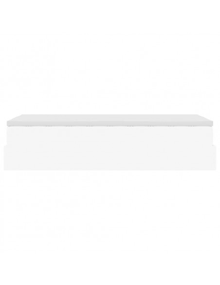 Struttura Letto Pouf con Materasso Bianco 90x190 cm Similpelle