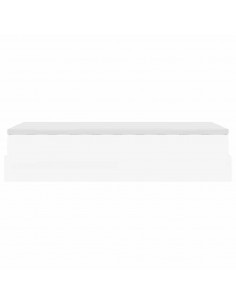 Struttura Letto Pouf con Materasso Bianco 90x200 cm Similpelle 2