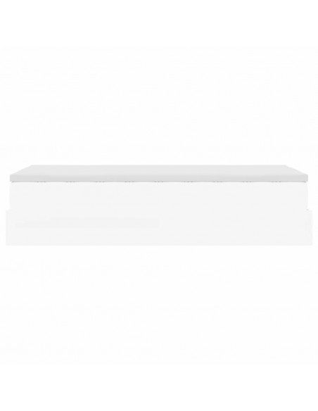 Struttura Letto Pouf con Materasso Bianco 90x200 cm Similpelle