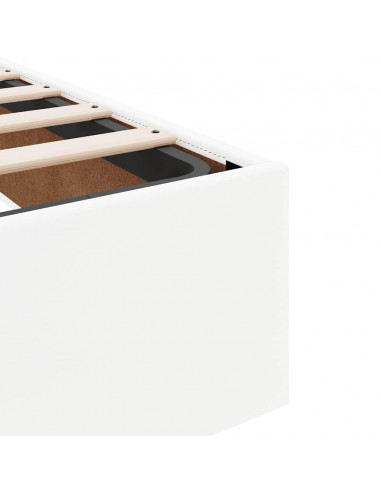 Struttura Letto Pouf con Materasso Bianco 160x200 cm Similpelle