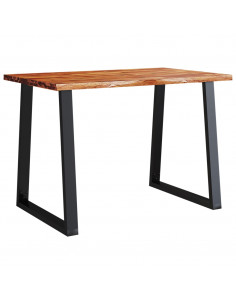 Tavolo da Pranzo Bordi Vivi 110x70x75 cm Legno Massello Acacia 2