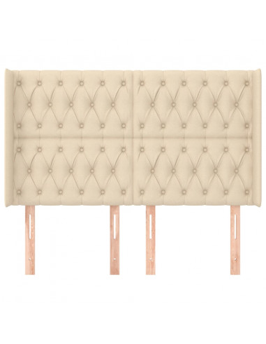 Testiera ad Orecchio Crema 163x16x118/128 cm in Tessuto