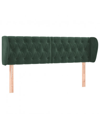 Testiera ad Orecchio Verde Scuro 147x23x78/88 cm in Velluto