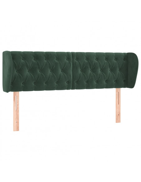 Testiera ad Orecchio Verde Scuro 147x23x78/88 cm in Velluto