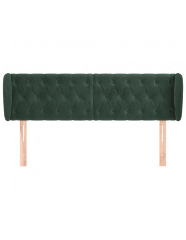 Testiera ad Orecchio Verde Scuro 147x23x78/88 cm in Velluto