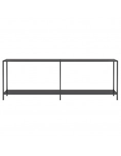 Tavolo Consolle Nero 220x35x75,5 cm in Vetro Temperato 2