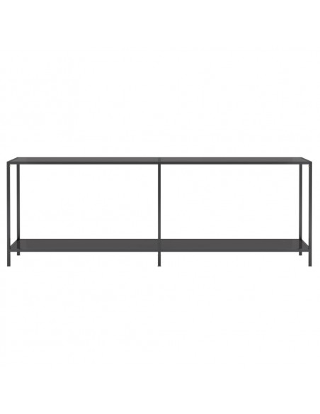 Tavolo Consolle Nero 220x35x75,5 cm in Vetro Temperato