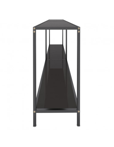 Tavolo Consolle Nero 220x35x75,5 cm in Vetro Temperato