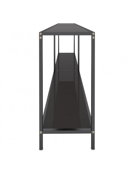 Tavolo Consolle Nero 220x35x75,5 cm in Vetro Temperato