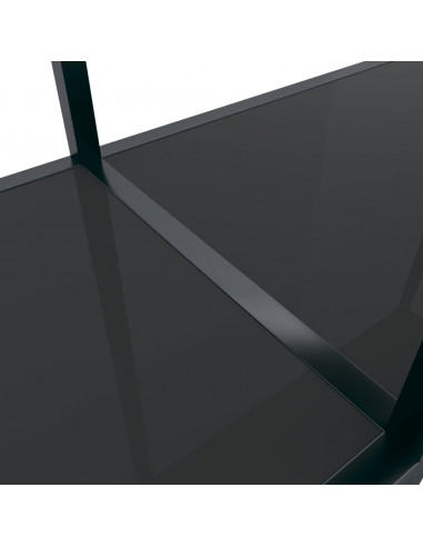 Tavolo Consolle Nero 220x35x75,5 cm in Vetro Temperato