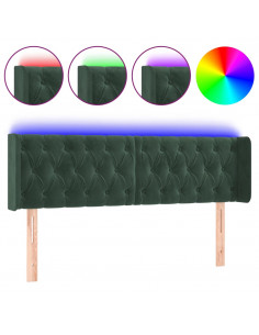 Testiera a LED Verde Scuro 147x16x78/88 cm in Velluto 2