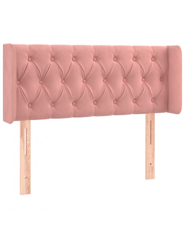 Testiera ad Orecchio Rosa 103x16x78/88 cm in Velluto