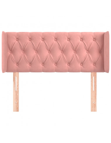 Testiera ad Orecchio Rosa 103x16x78/88 cm in Velluto