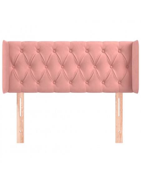 Testiera ad Orecchio Rosa 103x16x78/88 cm in Velluto