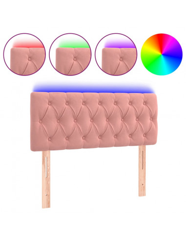 Testiera a LED Rosa 100x7x78/88 cm in Velluto