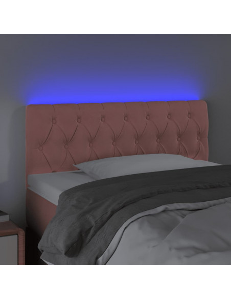 Testiera a LED Rosa 100x7x78/88 cm in Velluto