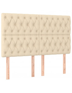 Testiera 4 pz Crema 80 x 7 x 78/88 cm in Tessuto 2