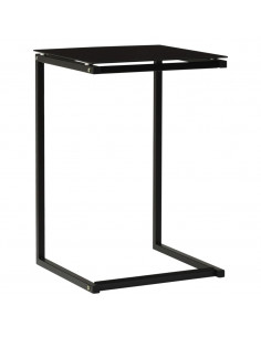 Tavolino Nero 40x40x60 cm in Vetro Temperato 2