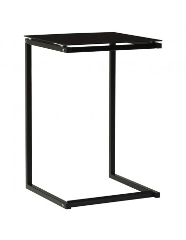 Tavolino Nero 40x40x60 cm in Vetro Temperato