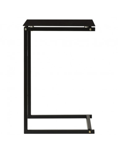 Tavolino Nero 40x40x60 cm in Vetro Temperato