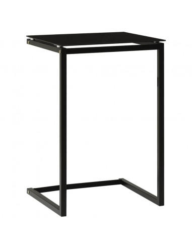 Tavolino Nero 40x40x60 cm in Vetro Temperato