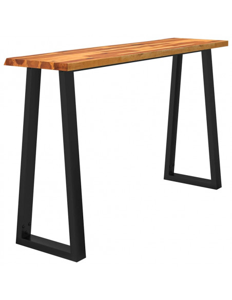 Tavolo Consolle Bordi Vivi 140x40x80 cm Legno Massello Acacia