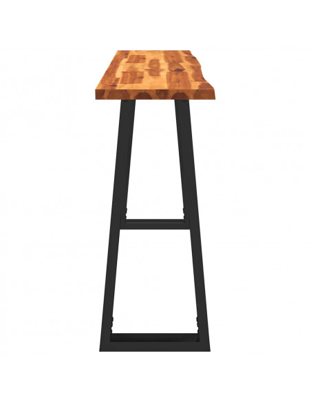 Tavolo Consolle Bordi Vivi 140x40x80 cm Legno Massello Acacia