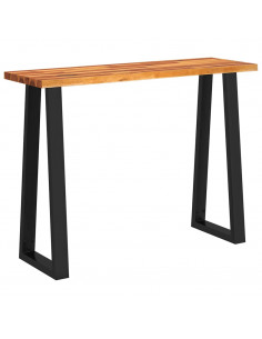 Tavolo Consolle Bordi Vivi 110x35x80 cm Legno Massello Acacia 2