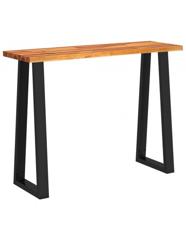 Tavolo Consolle Bordi Vivi 110x35x80 cm Legno Massello Acacia