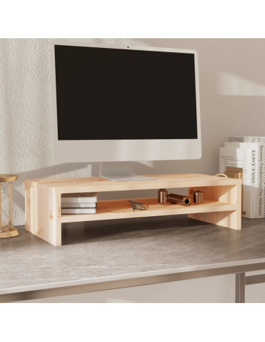 Supporto per Monitor 50x24x13 cm in Legno Massello di Pino