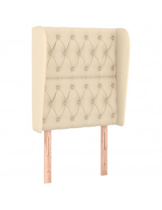 Testiera ad Orecchio Crema 83x23x118/128 cm in Tessuto 2